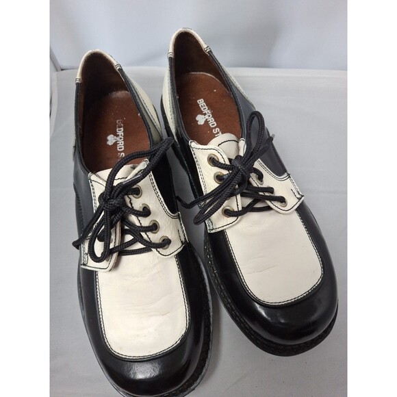 VINTAGE BED STU Creepers Spectator Shoes Black & White Tuxedo Derby Men\'s Sz 10